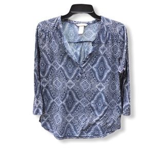 H&M Blue and White Blouse Size M